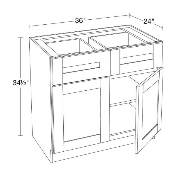 MILL S PRIDE Richmond Valencia Blue Plywood Shaker Ready to Assemble Base Kitchen Cabinet Soft Close 36 in W x 24 in D x 34.5 in H - Image 3