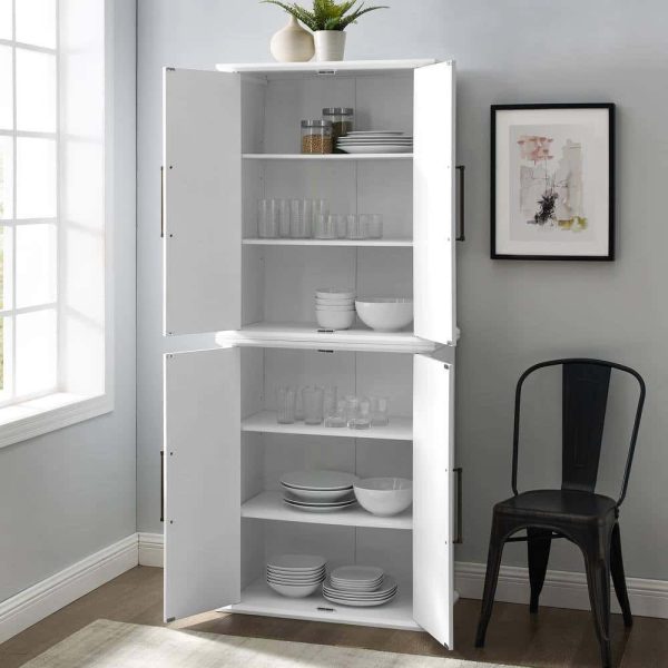 CROSLEY FURNITURE Bartlett White Tall Food Pantry - Image 9