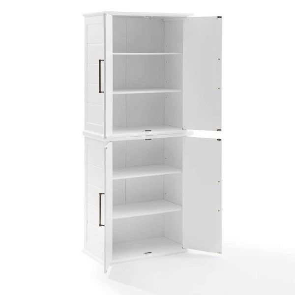 CROSLEY FURNITURE Bartlett White Tall Food Pantry - Image 4