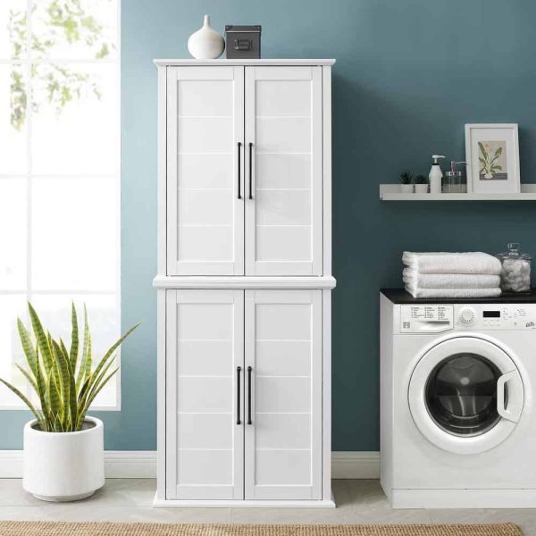 CROSLEY FURNITURE Bartlett White Tall Food Pantry - Image 8