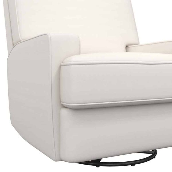 Dorel Living  Raymond White Coil-Seating Swivel Glider Recliner Chair - Image 5