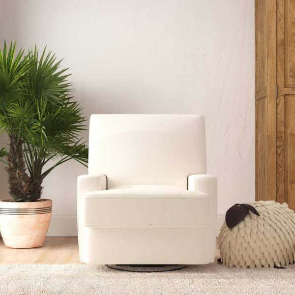 Dorel Living  Raymond White Coil-Seating Swivel Glider Recliner Chair - Image 14