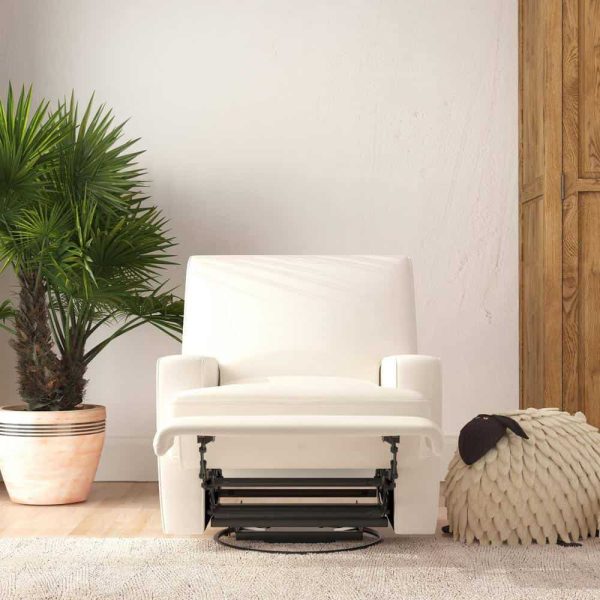 Dorel Living  Raymond White Coil-Seating Swivel Glider Recliner Chair - Image 3