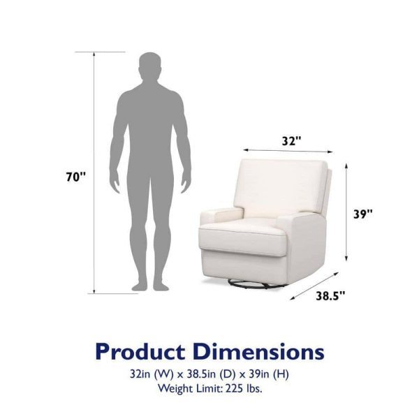Dorel Living  Raymond White Coil-Seating Swivel Glider Recliner Chair - Image 11