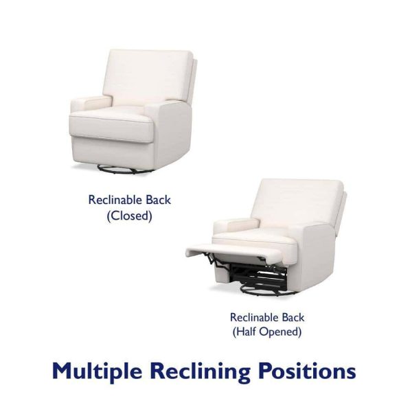 Dorel Living  Raymond White Coil-Seating Swivel Glider Recliner Chair - Image 9