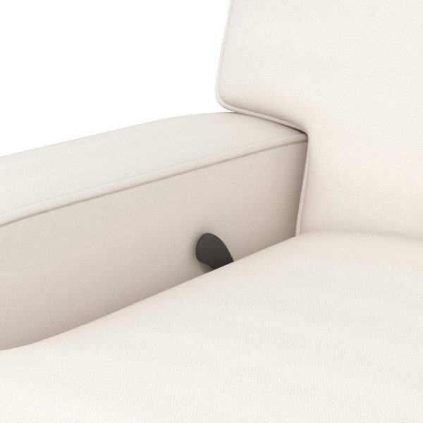 Dorel Living  Raymond White Coil-Seating Swivel Glider Recliner Chair - Image 6