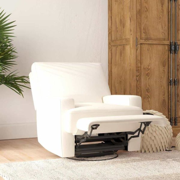 Dorel Living  Raymond White Coil-Seating Swivel Glider Recliner Chair - Image 13