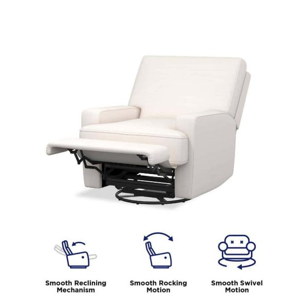 Dorel Living  Raymond White Coil-Seating Swivel Glider Recliner Chair - Image 8