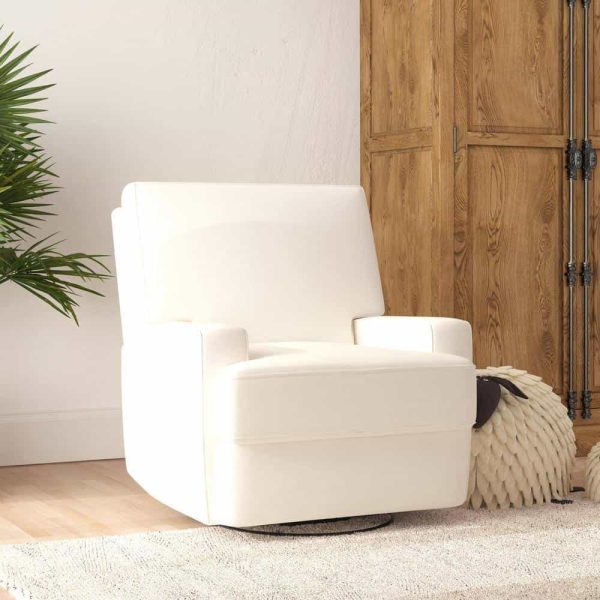 Dorel Living  Raymond White Coil-Seating Swivel Glider Recliner Chair - Image 2