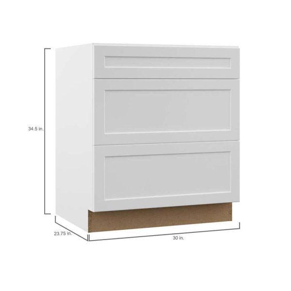 Bay Designer Series Melvern White Assembled Pots and Pans Drawer Base Kitchen Cabinet (36 in. x 34.5 in. x 23.75 in.) - Image 3