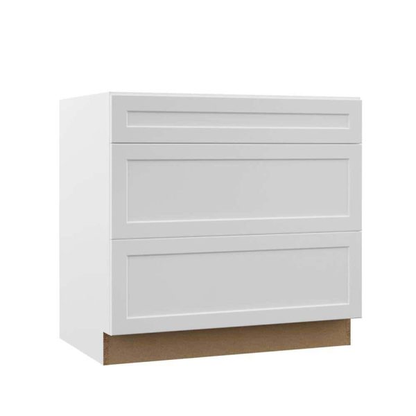 Bay Designer Series Melvern White Assembled Pots and Pans Drawer Base Kitchen Cabinet (36 in. x 34.5 in. x 23.75 in.)