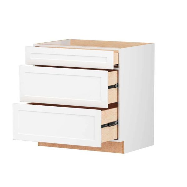 Bay Designer Series Melvern White Assembled Pots and Pans Drawer Base Kitchen Cabinet (36 in. x 34.5 in. x 23.75 in.) - Image 4
