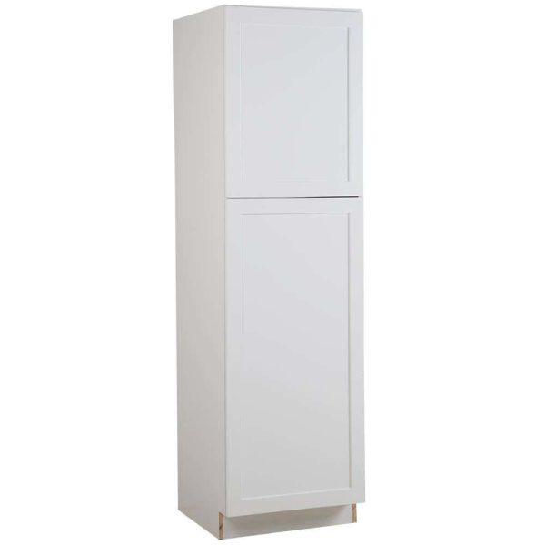 Bay  White Shaker Assembled Pantry Cabinet with Adjustable Shelves   Soft Close Doors (24 in. W x 24.5 in. D) - Image 9