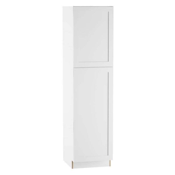 Bay  White Shaker Assembled Pantry Cabinet with Adjustable Shelves   Soft Close Doors (24 in. W x 24.5 in. D) - Image 10