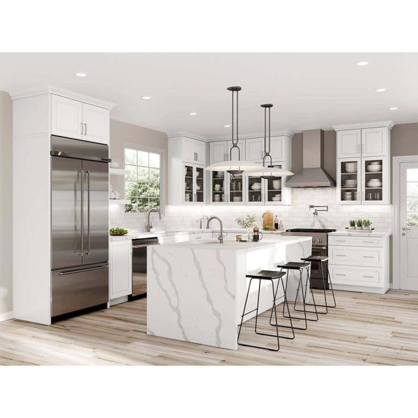 Bay T2484-ELWH Designer Series Elgin Assembled 24x84x23.75 in. Pantry Kitchen Cabinet in White - Image 2