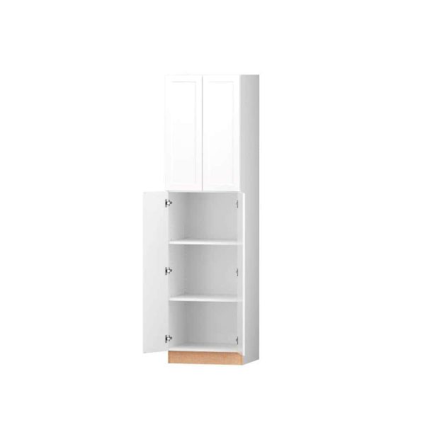 Bay T2490-MLWH Designer Series Melvern Assembled 24x90x23.75 in. Pantry Kitchen Cabinet in White - Image 4