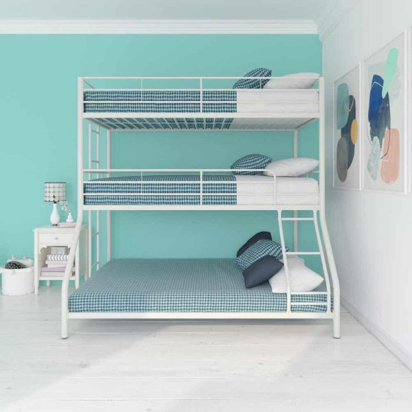 DHP  Cormac White Metal Twin/Full Triple Bunk Bed - Image 11