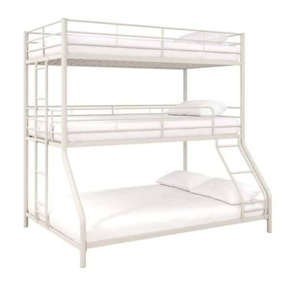 DHP  Cormac White Metal Twin/Full Triple Bunk Bed