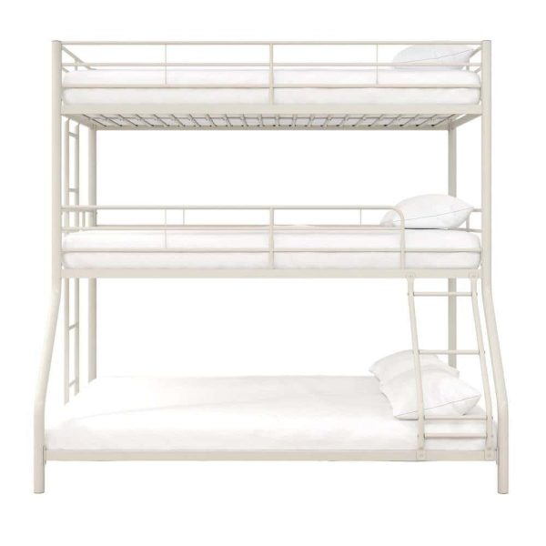 DHP  Cormac White Metal Twin/Full Triple Bunk Bed - Image 4