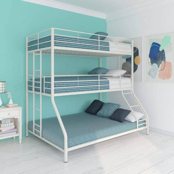 DHP  Cormac White Metal Twin/Full Triple Bunk Bed - Image 2